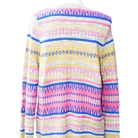 Mossimo Multi Color Fun Loose Sweater Gray Pink Blue Yellow X-Large Sweater - Picture 2 of 8